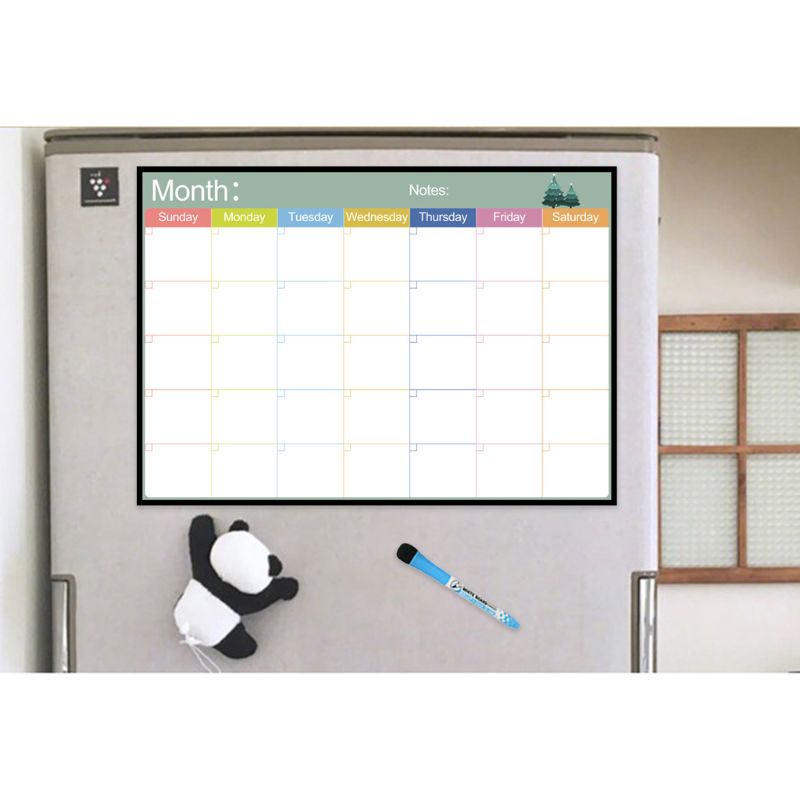 A3 Magnetic Monthly Planner Whiteboard Fridge Magnet Flexible Weekly Message Drawing Refrigerator Bulletin