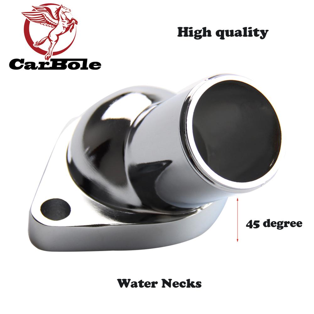 CarBole O-Ring Style Chrome Water Necks Aluminium 45 degree Necks for Chevy Auto Accessories Parts High performance