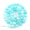 15"Strand Natural Stone Beads Aqua Blue Marble Stone Beads Round Loose Spacer Beads For Jewelry Making Bracelet 8mm