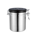 Leeseph Stainless Steel Coffee Container - Coffee Beans Canister with co2 Valve, Black