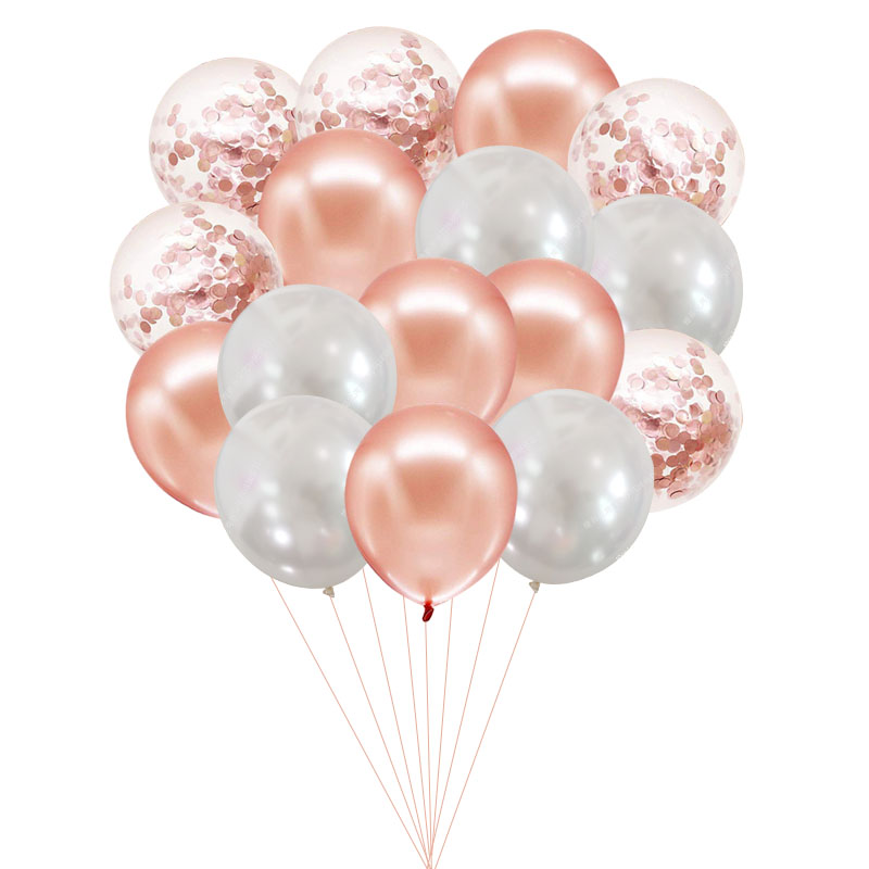 16pcs Birthday Party Balloons Rose Gold Latex Balloon Birthday Party Decorations Kids Baby Shower Wedding Supplies Air Globos