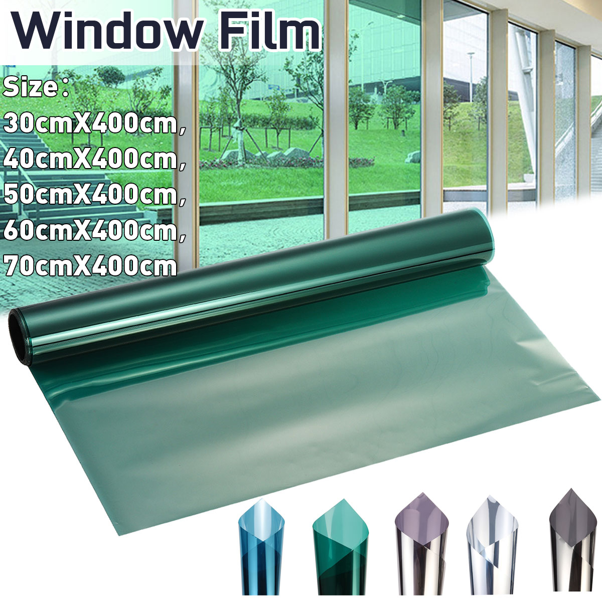 30/40/50/60/70x400CM One Way Mirror Window Film Vinyl Self-adhesive Reflective Solar film Privacy Glass Tint Window Stickers
