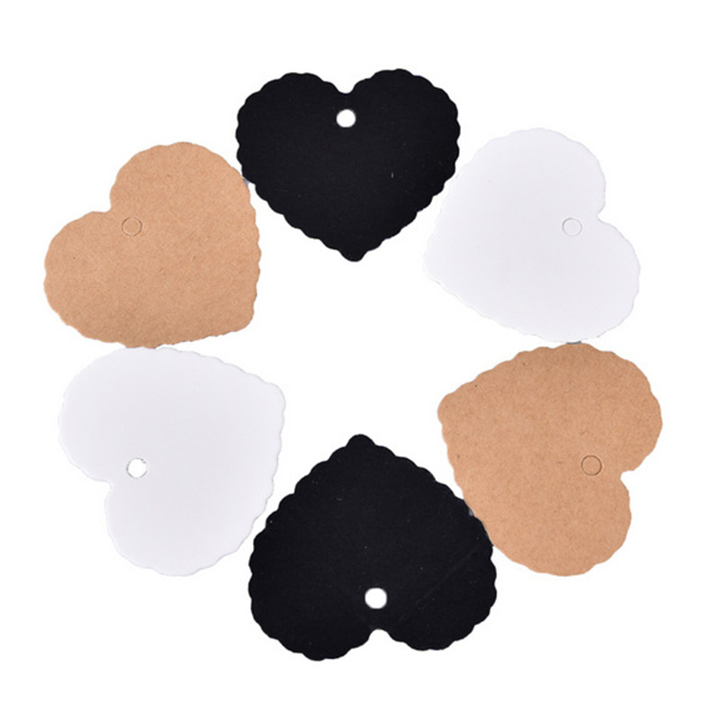 100 Pcs 3 Colors Wedding Party Valentine's Day Gift Luggage Tags Blank Label Heart Card Greeting Cards Kraft Paper Free Shipping
