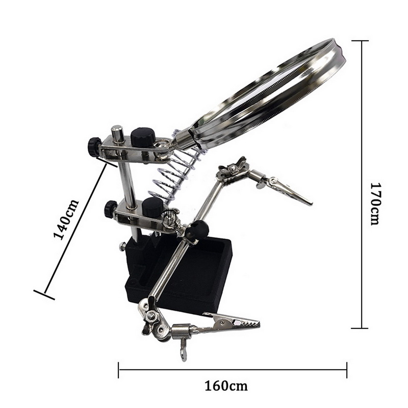 Soldering Iron Station Desktop Stand With Welding Magnifying Glass Clip Clamp Third Hand Helping Magnifier Soldering Repair Tool