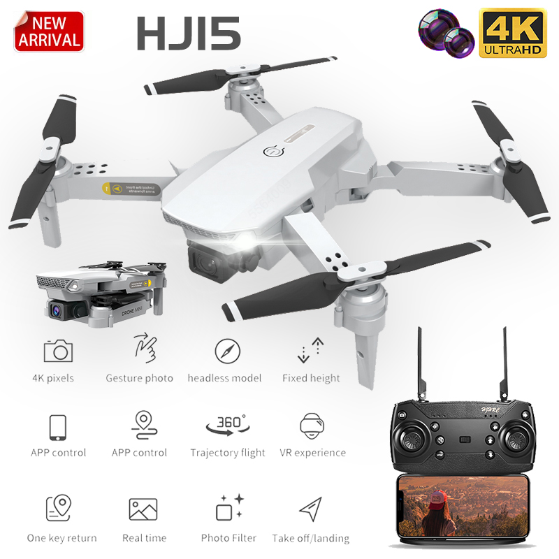 Christmas New Product HJ15 RC Drone 4K HD Dual Camera Headless Mode Aerial Photography Foldable Durable Quadcopter Gift Toys