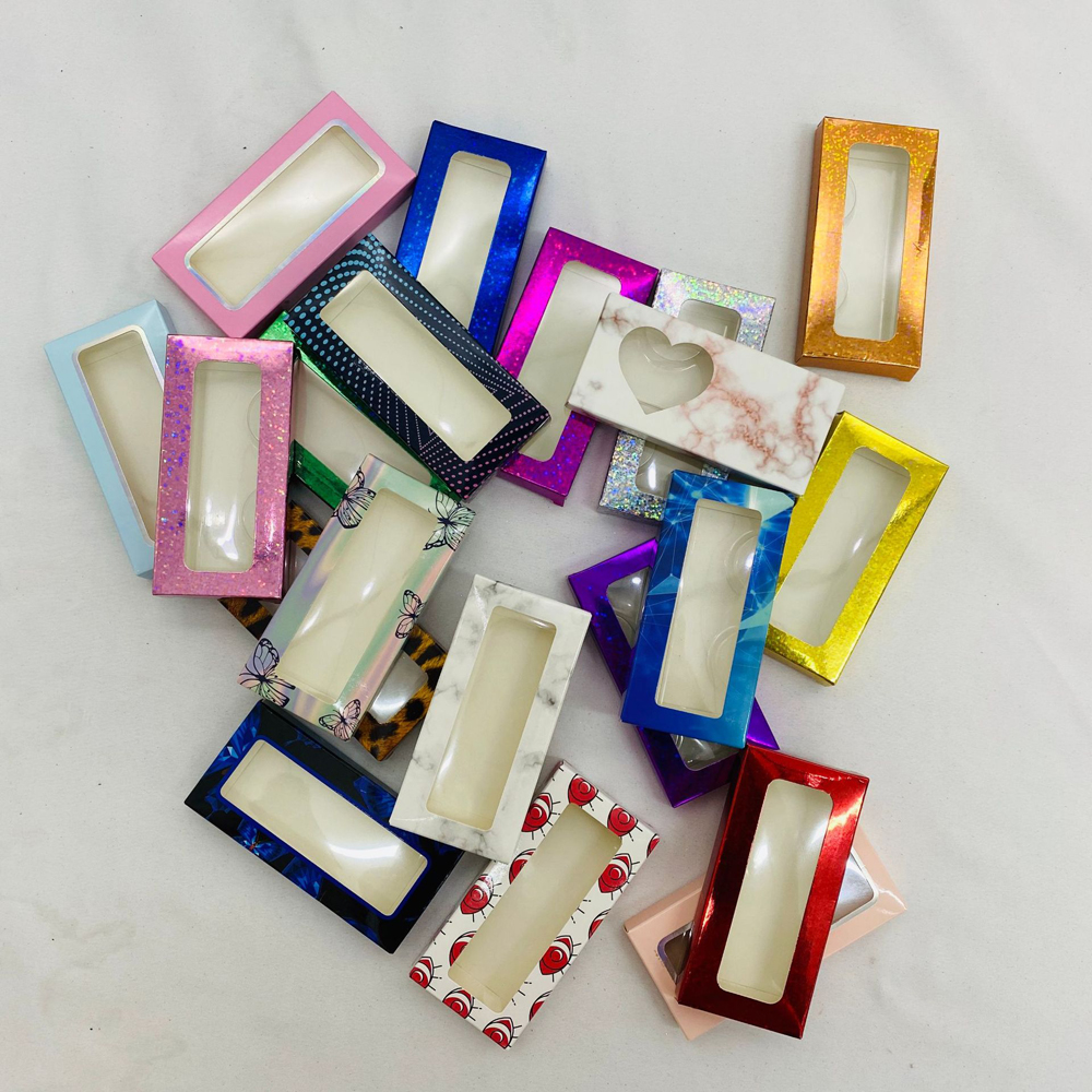 Wholesale 3D Mink Lashes Rectangle Packing Cardboard soft Paper Boxes False Eyelashes Packaging Box Empty Eyelash Package