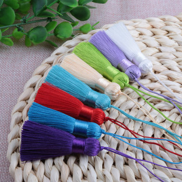 2pcs/lot 5cm short fat Silk Tassel fringe sewing bang tassel trim key tassels for DIY pendant Embellish curtain accessorie parts