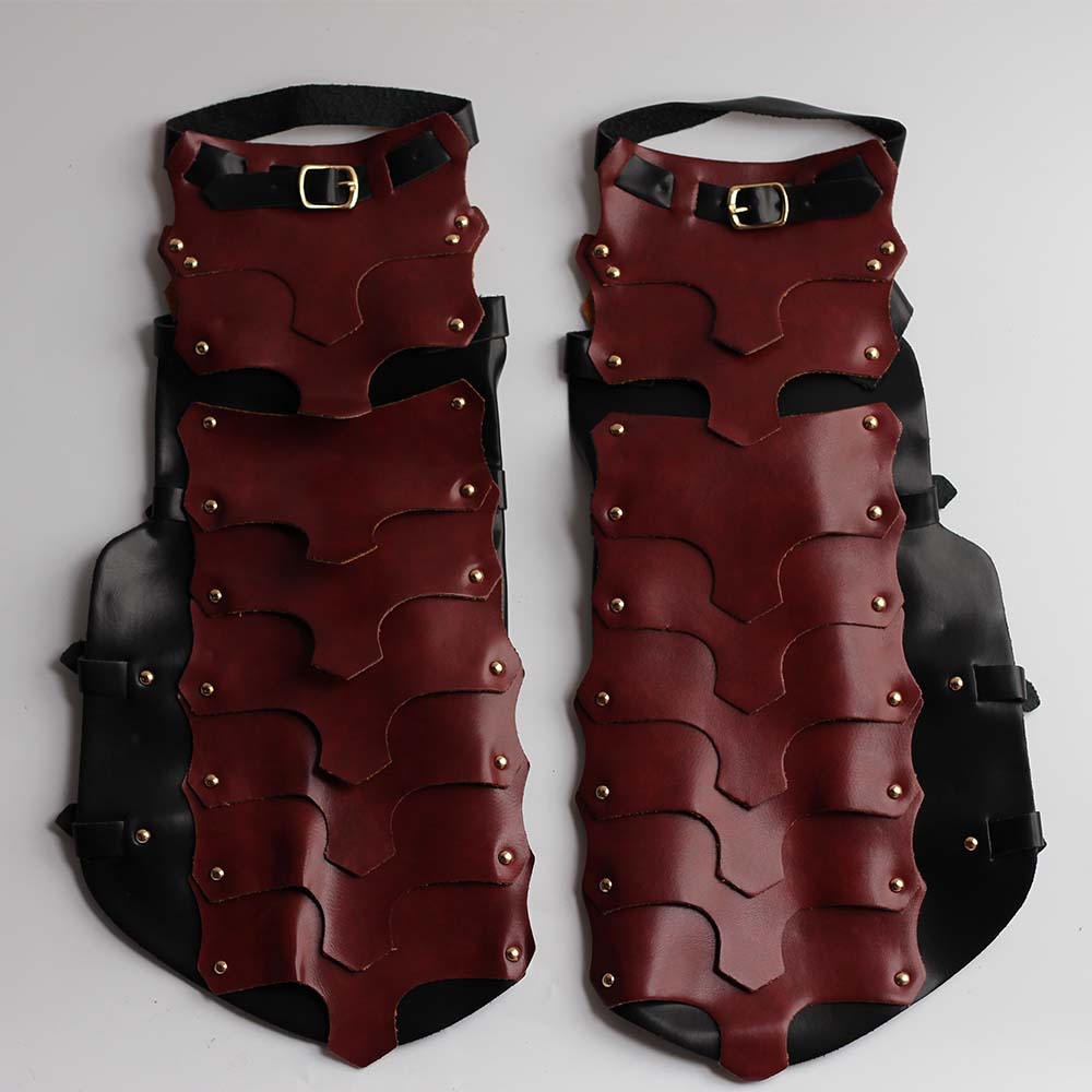 Leather Greave Half Chaps Gaiter Medieval Viking Knights Leg Kit Armour Costume Larp Cos Adult Rider Boot Cover Saddle For Men
