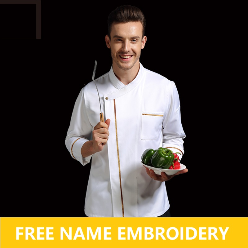 Summer breathable restaurant uniforms shirts men plus size 5XL free logo custom hotel chef uniform