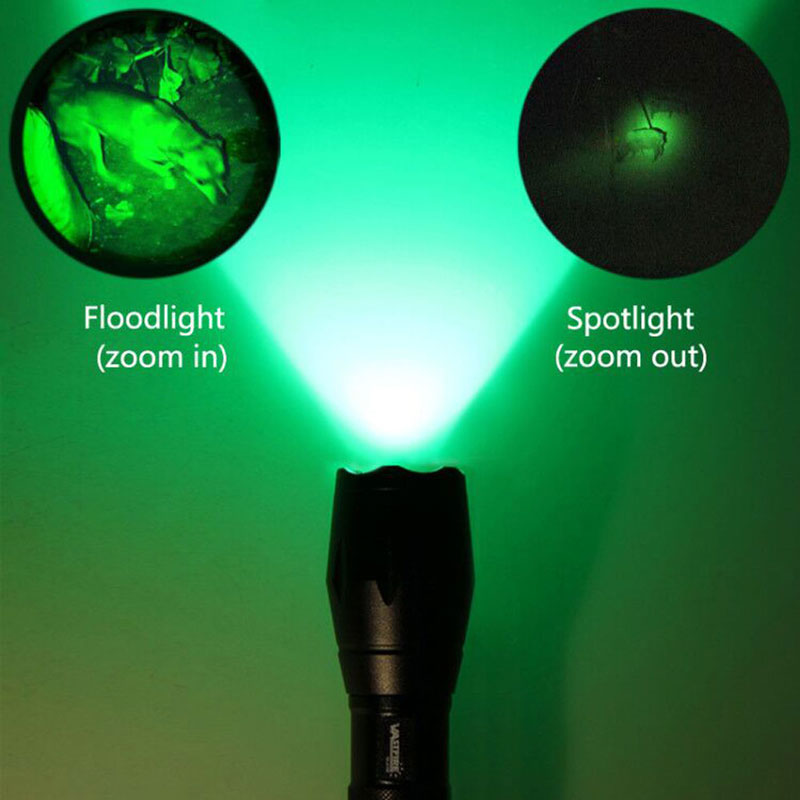 Tactical 5000 Lumens Q5 LED Light Adjustable Focus Flashlight Green/Red Torch +Gun Mount+18650 Battery+Remote Pressure Switch