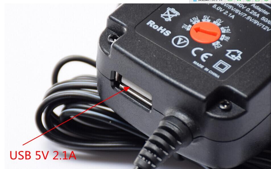 1PCS 30W Universal AC Wall Plug in Power Adapter 3v 4.5v 5v 6v 7.5v 9v 12v 2.5A charger with 6pieces tip Switching power supply