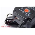 1PCS 30W Universal AC Wall Plug in Power Adapter 3v 4.5v 5v 6v 7.5v 9v 12v 2.5A charger with 6pieces tip Switching power supply