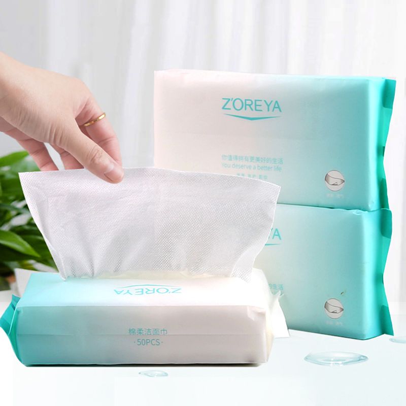 50Pcs Soft Cotton Pad Disposable Facial Towels Face Eye Makeup Remover Tissue Baby Care Dry Wet Cleansing Pad #11
