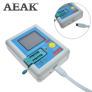 AEAK LCR-T7 Transistor Tester TFT Diode Triode Capacitance Meter LCR ESR meter NPN PNP MOSFET IR Multifunction tester multimeter