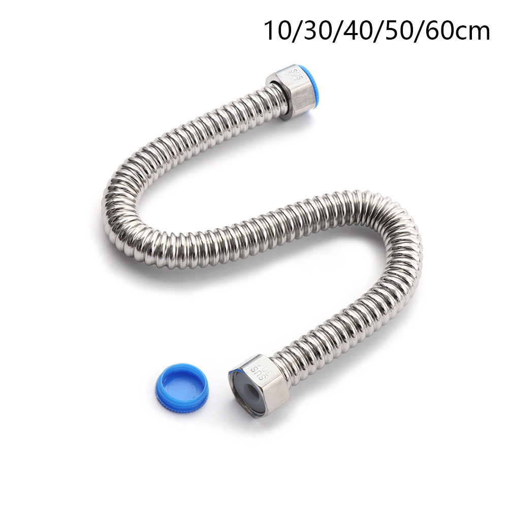 10/30/40/50/60cm Useful Thickened G1/2" Stainless Steel Corrugated Supply Hose Water Heater Connector Plumbing Pipe Hose Tube