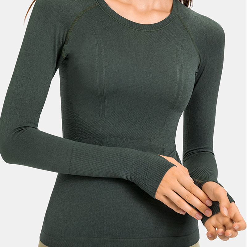 Ribbed Women's Sports Horse Ride Base Layer Long Sleeve
