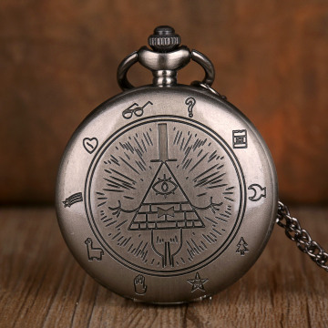 Vintage Pocket Watches Bill Cipher Quartz Pocket Watches Chain Steampunk Pocket Watches men women Gift Fob Watch