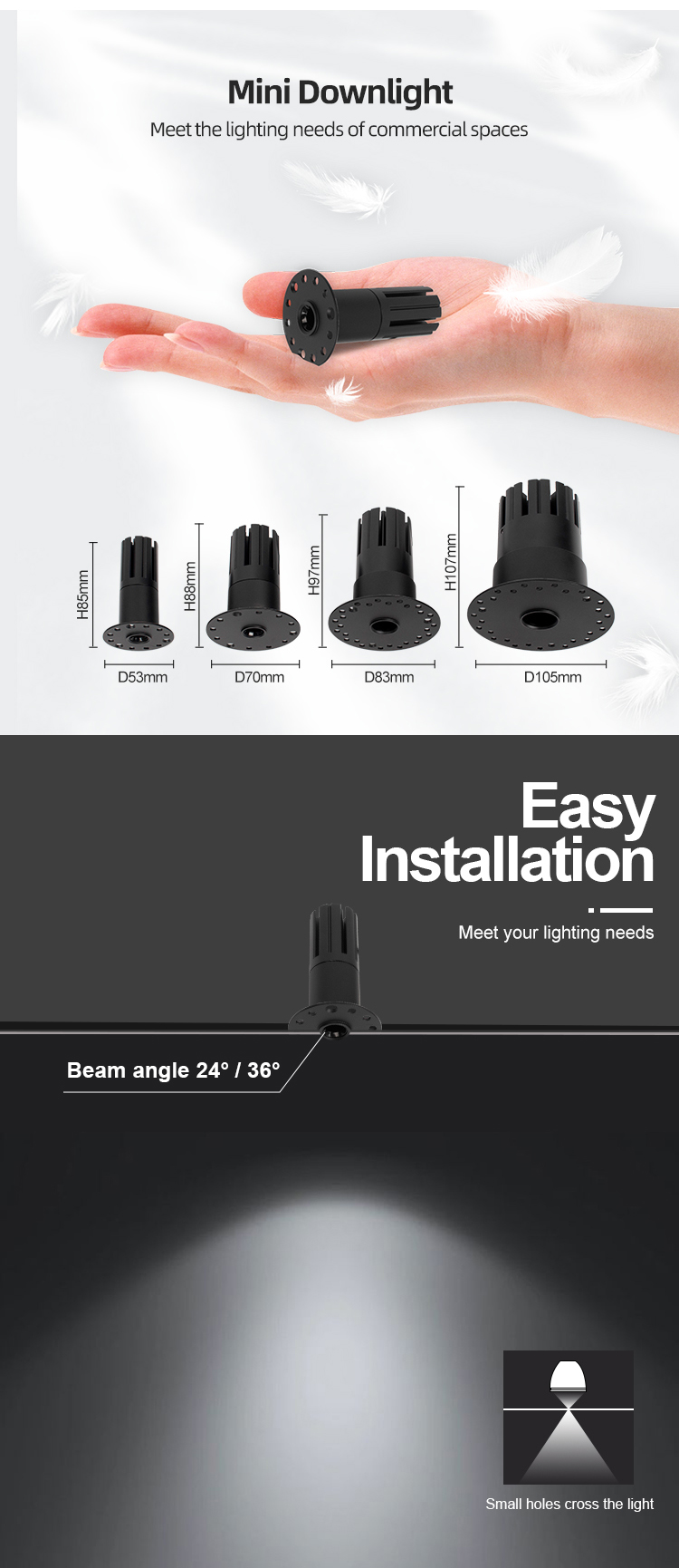 mini led recessed spotlight