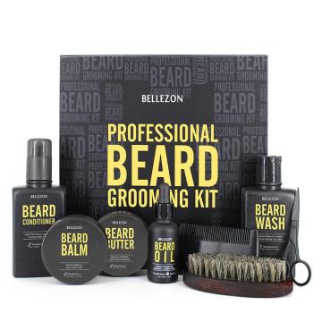 8Pcs/set Men Beard Care Kit Beard Shaving Cream Aftershave Cleaning Care Nourishing Shaping Male Beard Care Set