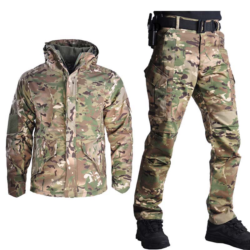 Men Outdoor G8 Airsoft Hunting Suit Jacket Set with Pants Camouflage Military Army Tactical Uniform Combat Pants Hunting Clothes