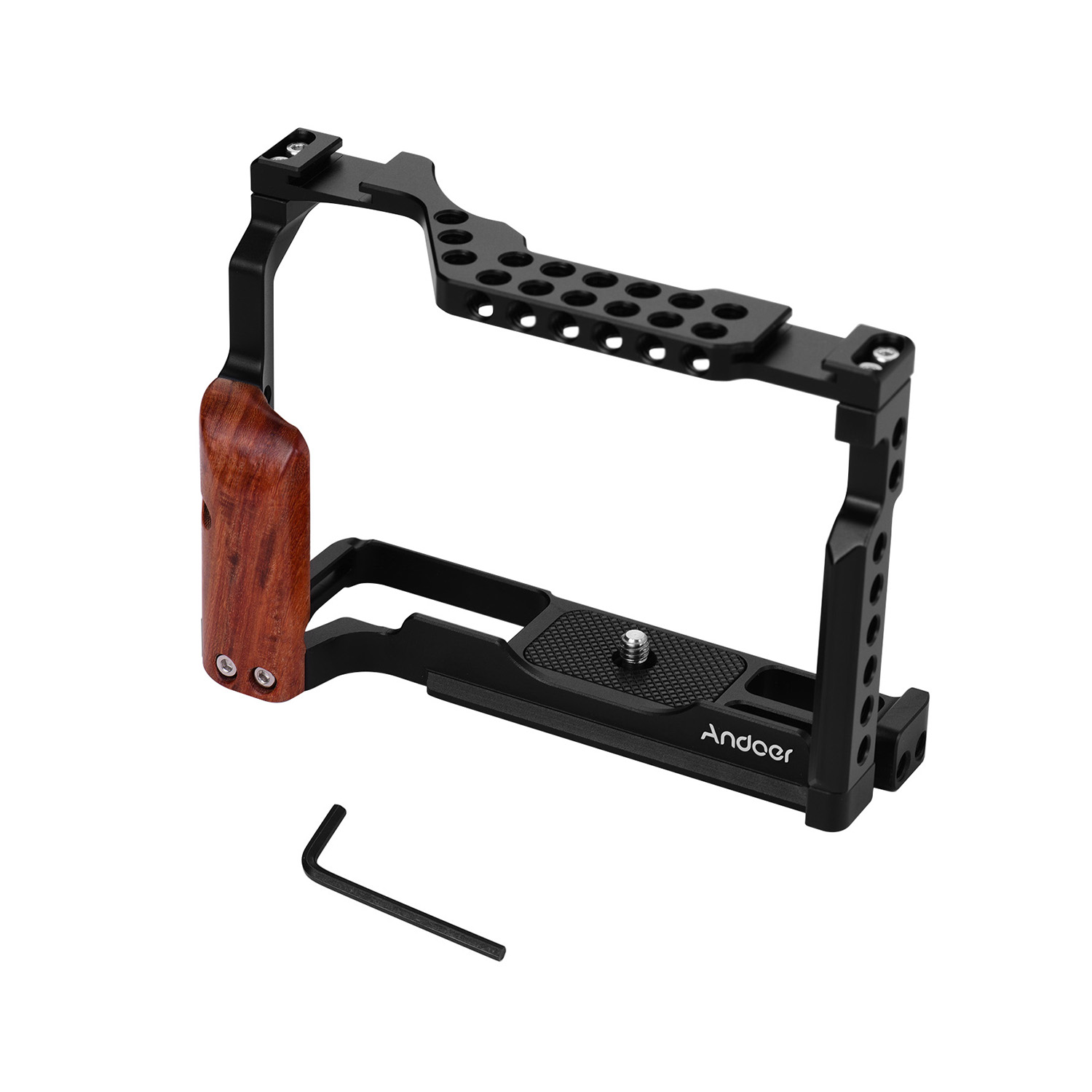 Andoer Aluminum Alloy Video Camera Cage with Dual Cold Shoe Mount Compatible with Fujifilm X-T3/X-T2