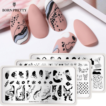 BORN PRETTY Nail Stamping Plates Christmas Artist Stamp Plates Woman Leaf Flower Nail Art Template for Printing Stencils Tools