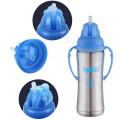 Baby Feeding Bottle 304 Stainless Steel Thermos Handle Nipple Straw Insulation Cup 3-in-1 Baby Nursing Bottle Winter For Newborn