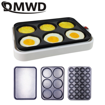 DMWD Electric Roasted Egg Hamburger Machine Red Beans Cake Pie Teppanyaki Grill Pancake Crepe Maker Steak Omelette Frying Pan EU