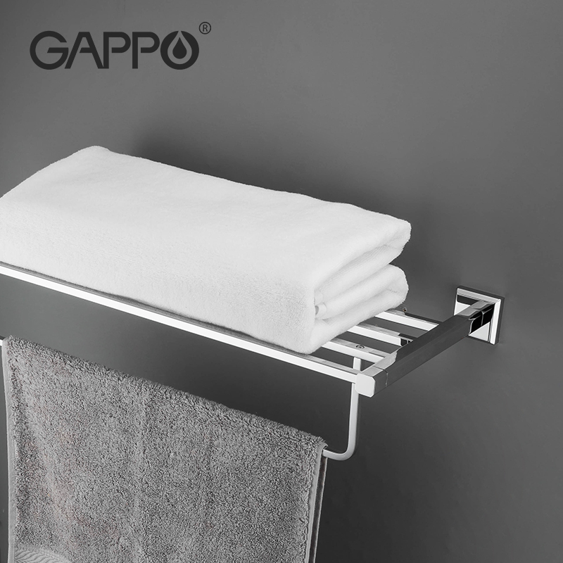 GAPPO Towel Racks Fixed Bath Towel Bars Wall Mounted Towel Holder hooks Brass restroom Towel Rack Bathroom accessories G3824