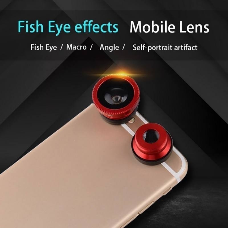 3 In 1 Wide Angle Macro Fish Eye Lens Mobile Phone Camera Kit Fisheye Lenses Smartphone For iPhone Samsung Huawei Xiaomi Oneplus