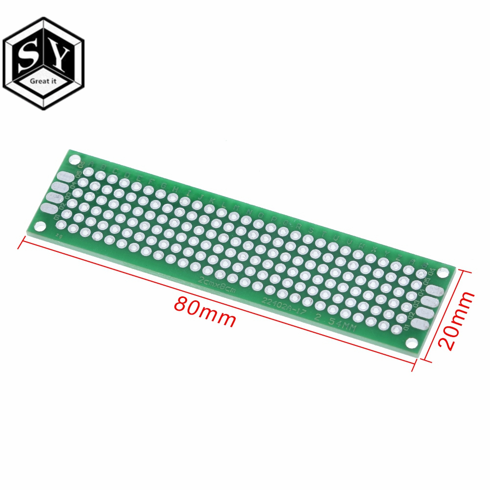 10PCS 2x8 cm double Side prototype pcb 2*8 panel Universal Board green