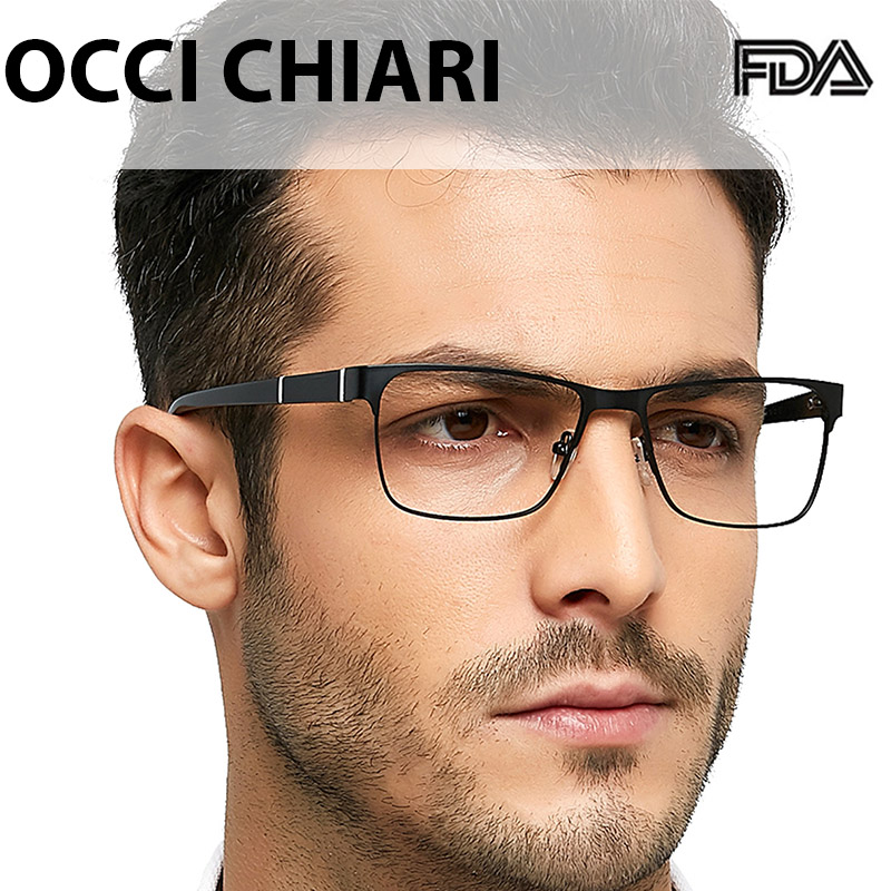 OCCI CHIARI Men Glass Frame Metal Computer Glasses Prescription Myopia Eyewear Nerd Optical Spectacle Small Size Vintage OC3113