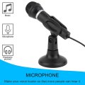 Computer Notebook Desktop Microphone KTV-307 Wire Karaoke Handheld Microphone 3.5mm Mic With Base For Singing Recording