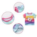 Unisex Baby Summer T Shirt Cartoon Printed Flower Rainbow Tops Tees Kids Children Casual Clothing Cotton T-shirt For Girls Boys