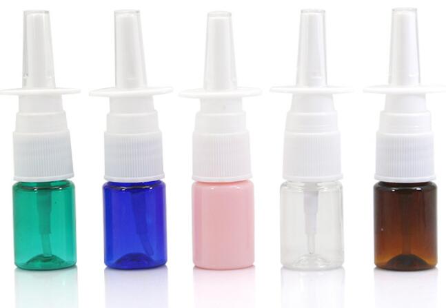 1pcs 5/10/15/20ml Empty Plastic Nasal Spray Bottles Pump Sprayer Mist Nose Spray Refillable Bottle For Medical Packaging