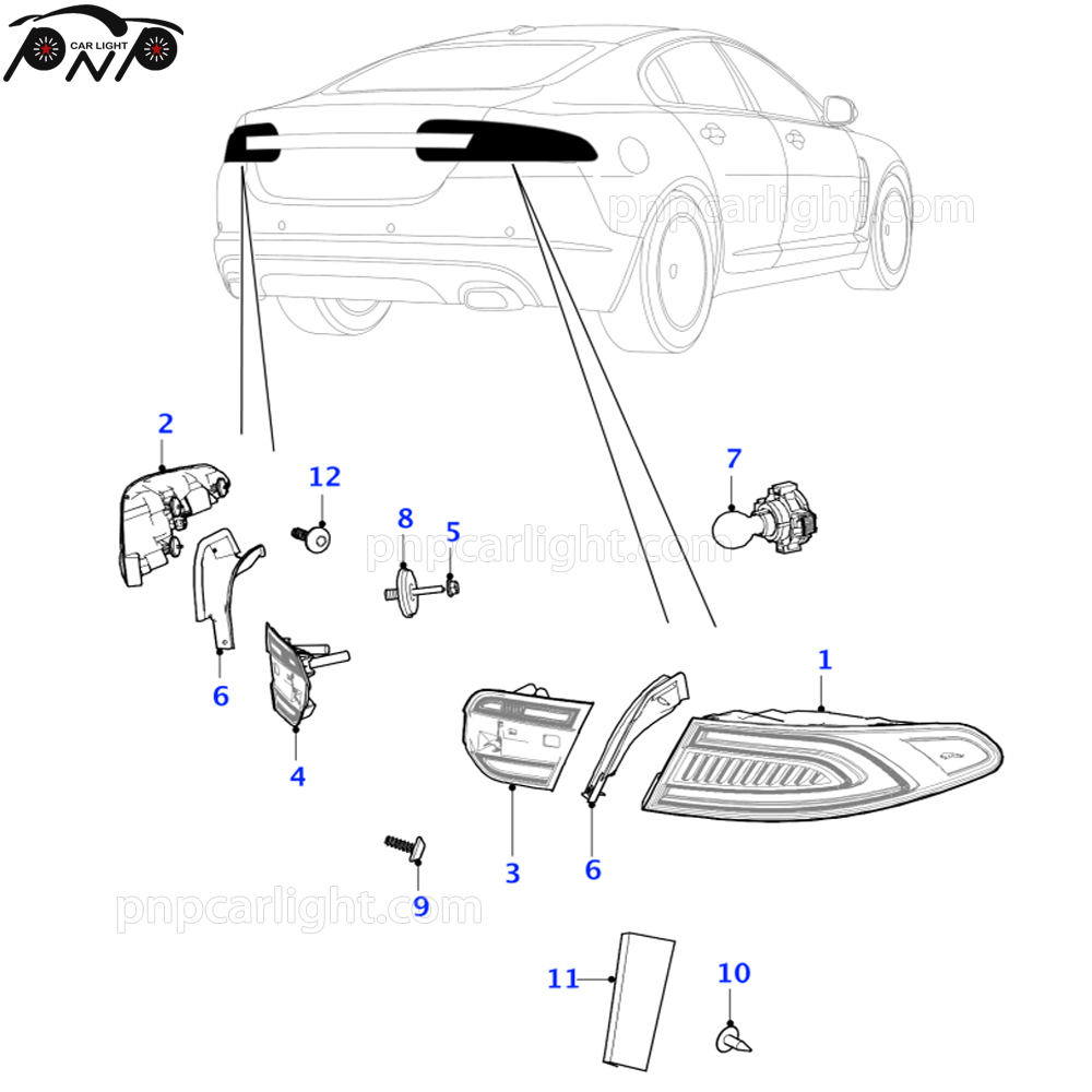 Original Tail Light for Jaguar XF 2009-2015