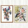 Bird and Blackberries Cross Stitch Package DIY Crafts 14ct 11ct Count Print Canvas Embroidery Kit Needlework Embroidery Patterns