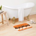 Orange dirt bike motocross MX racing Bath Mat Bathroom Bath Mat Set Mirrofiber Cartoon Bath Rug Set
