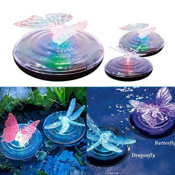 2020 Solar LED Float Lamps RGB Color Change Butterfly / Dragonfly Shape Outdoor Garden Swimming Fountain Pool Underwater Lights