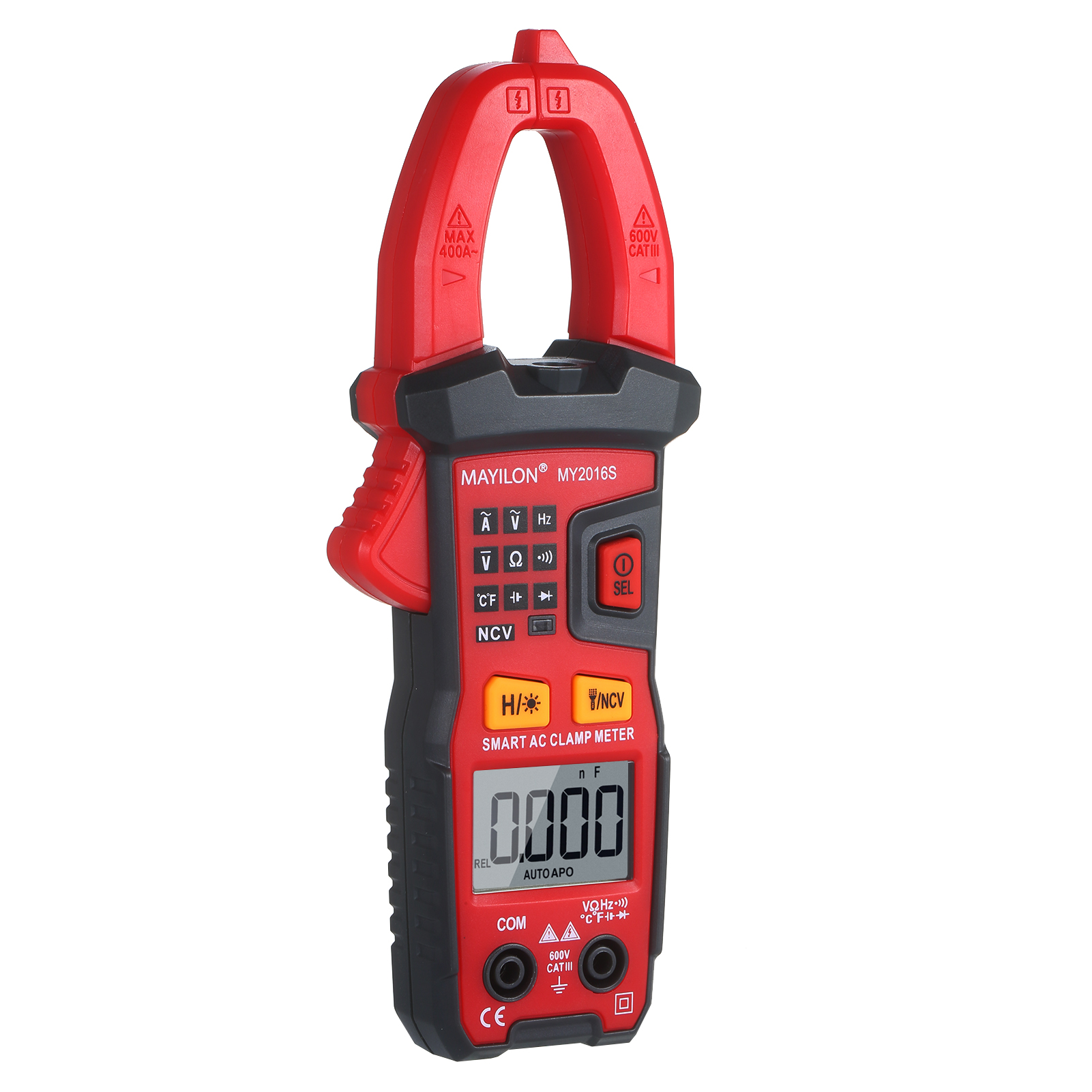 Digital AC Current Clamp Meter 6000 Counts Automatic Range LCD Display Multimeter with Backlight Multifunctional Clamp Gauge