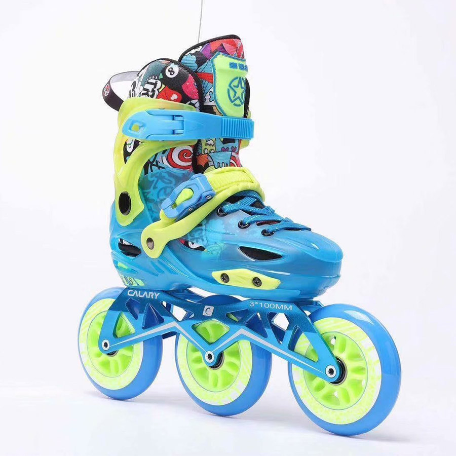Kid's Size 28-39 Adjustable Inline Skates 3*90mm or 3*100mm Wheels Child Skating Shoes Speed Patines Free Skating Racing Skates