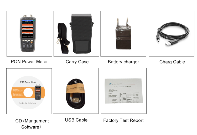 Optical PON Power Meter Fiber Cable Testing Instrument with Pass Fail Function 1310 1490 1550nm In Service Checking