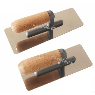 2PC stainless steel Wooden handle Mortar Board Home Craftsman Trowel Construction Holder Plastering Tool