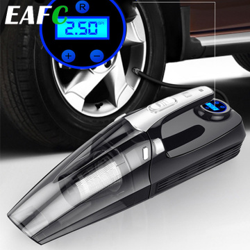 4 in 1 Multi Function Portable Car Handheld Vacuum Cleaner Digital display Dual Use Car Auto Inflatable Pump Air Compressor Pump