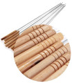 10 Pcs BBQ Barbecue Roasting Needle Roasting Tools Brochette Tong Kebabe Skewers 10Pcs Reusable BBQ Barbecue Skewers Roasting