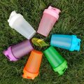 400ML Sport Shaker Bottle Plastic Powder Mixing Bottle Sport Fitness Shaker Outdoor Portable Bar Drinkware With Stirring Ball