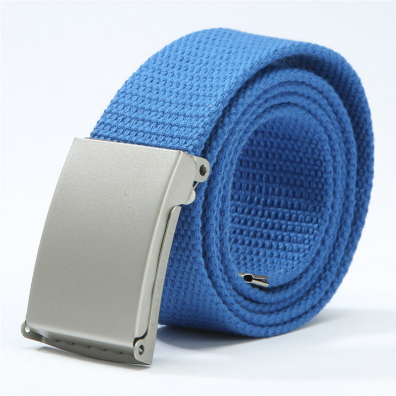 Hot sale Children's fashionable canvas belts Top quality Unisex Waistband metal buckle Boys/girls Candy Colors Jeans belt 80cm