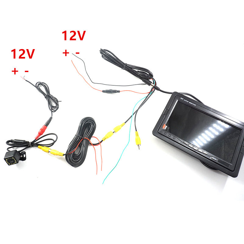 GSPSCN Car Auto Parking Assistance Night Vision Reversing Backup Rear View Camera infrared 7 inch LCD Video Car Rearview Monitor