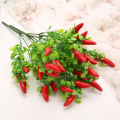 Plastic Red Pepper Bunch Artificial Plants Simulation Peppers Fake Vegetables Corsage Placed Fruits for Home Garden Decoration