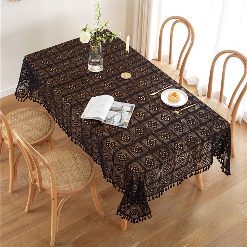 Lace Tablecloth Rectangle Handmade Crocheted Table Cover for Rectangle Tables Party